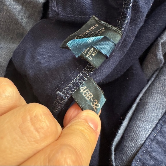 Polo Ralph Lauren Pants Men's 46B 32 Navy Blue Linen Cotton Blend Pockets Casual - Picture 8 of 10